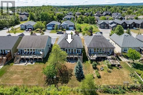 Aerial view of landscaped back yard - 77 Findlay Drive, Collingwood, ON - Outdoor With View