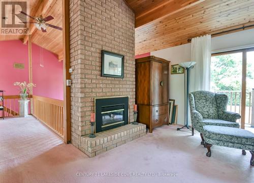 135 Bayshore Drive, Ramara, ON - Indoor Photo Showing Living Room With Fireplace