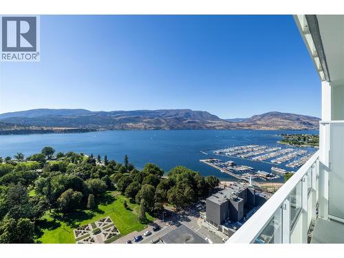 Unobstructed views of Okanagan Lake - 238 Leon Avenue Unit# 2107, Kelowna, BC - Outdoor With Body Of Water With Balcony With View