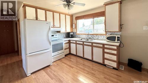 110 Stanley Street, Elbow, SK - Indoor Photo Showing Kitchen With Double Sink