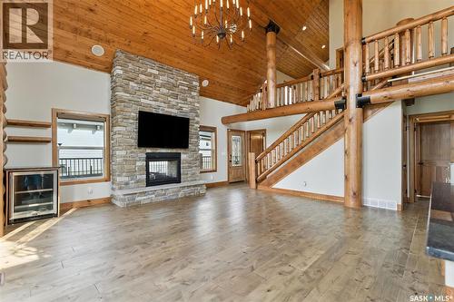 13 Islander Drive, Candle Lake, SK - Indoor Photo Showing Living Room With Fireplace