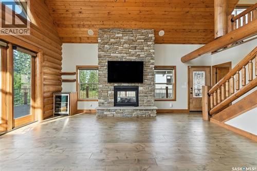 13 Islander Drive, Candle Lake, SK - Indoor Photo Showing Living Room With Fireplace