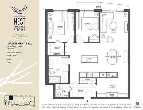 Drawing (sketch) - 102-2100 Rue Benoit, Saint-Bruno-De-Montarville, QC - Other