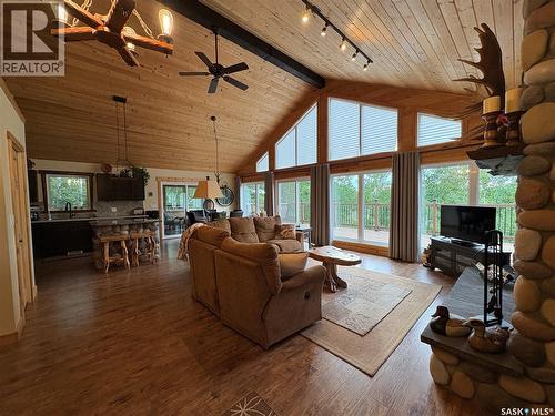 5 Sunset Drive, Cowan Lake, SK - Indoor Photo Showing Living Room With Fireplace