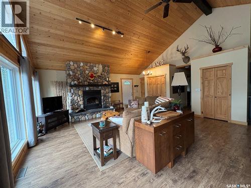5 Sunset Drive, Cowan Lake, SK - Indoor Photo Showing Other Room With Fireplace