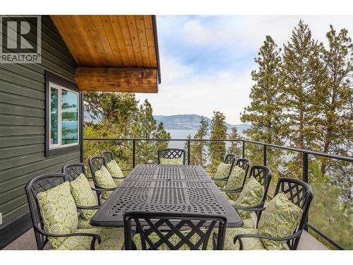 Spacious outdoor dining area off the kitchen and great room! - 7172 Brent Road, Peachland, BC - Outdoor With Exterior