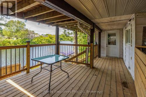 covered waterfront deck - 12 River Street, Parry Sound, ON - Outdoor With Deck Patio Veranda With Exterior