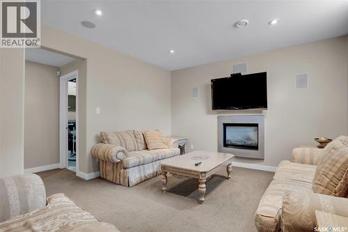 215 Beechwood Crescent, Saskatoon, SK - Indoor Photo Showing Living Room With Fireplace