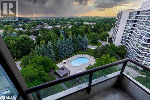 Balcony with view of pool - 12 Laurelcrest Street Unit# 1112, Brampton, ON - Outdoor With Balcony With View