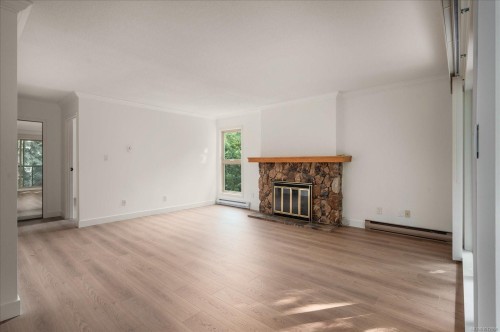 308-160 Vancouver Ave, Nanaimo, BC - Indoor Photo Showing Living Room With Fireplace