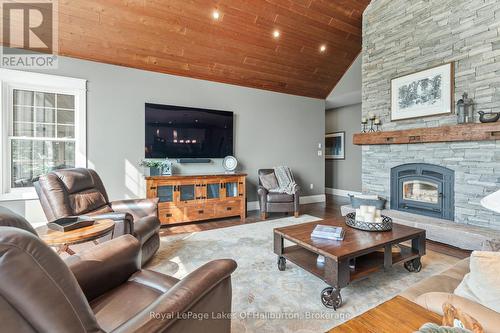 1143 Trillium Trail, Dysart Et Al (Dudley), ON - Indoor Photo Showing Living Room With Fireplace