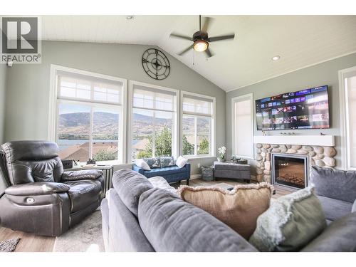 2450 Radio Tower Road Unit# 202, Oliver, BC - Indoor Photo Showing Living Room With Fireplace