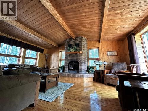 Jennings Ridge Acreage, Hudson Bay Rm No. 394, SK - Indoor Photo Showing Living Room With Fireplace