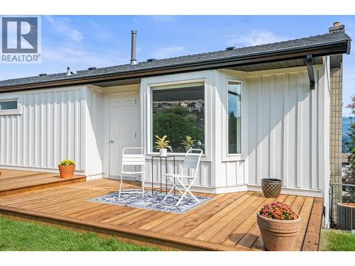 Back deck off primary bedroom - 8990 College Drive, Coldstream, BC - Outdoor With Deck Patio Veranda With Exterior