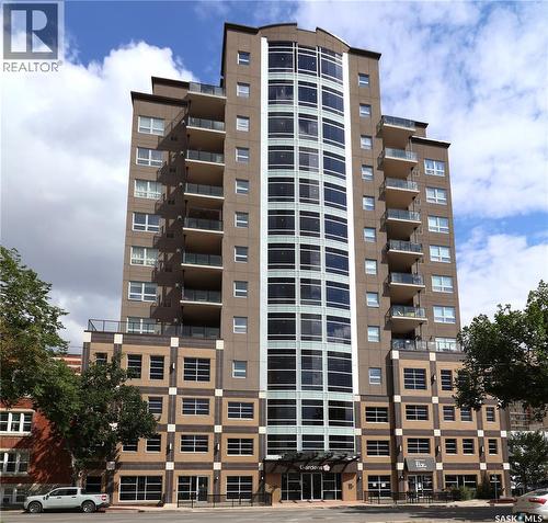 1104 2055 Rose Street, Regina, SK - Outdoor With Balcony With Facade