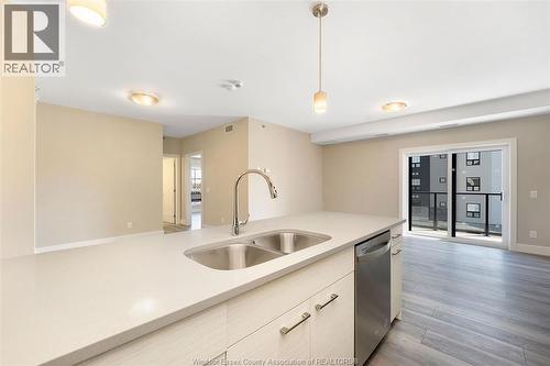 190 Main Street East Unit# 302, Kingsville, ON - Indoor Photo Showing Kitchen With Double Sink