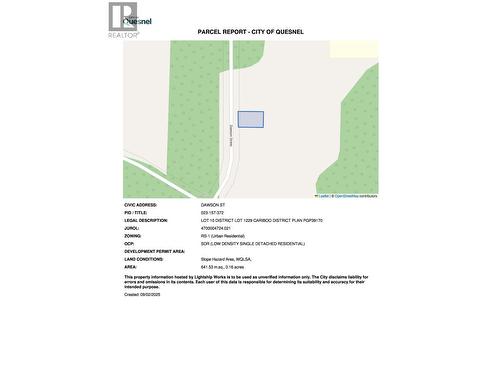 Lot 10 Dawson Street, Quesnel, BC 