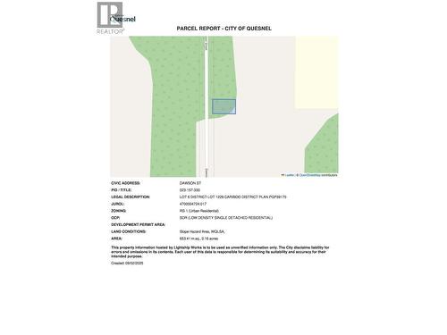 Lot 6 Dawson Street, Quesnel, BC 