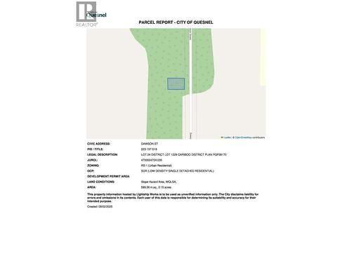Lot 24 Dawson Street, Quesnel, BC 
