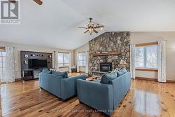 Upper Floor - Family Room with Cozy Fireplace - 