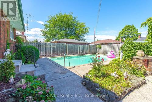 Large in ground concrete pool! - 9 Hawthorne Avenue, St. Catharines (Carlton/Bunting), ON - Outdoor With In Ground Pool