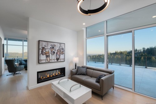 1702-2000 Hannington Rd, Langford, BC - Indoor Photo Showing Living Room With Fireplace