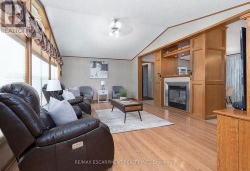 1161 4Th Concession Road W, Hamilton, ON - Indoor Photo Showing Living Room With Fireplace
