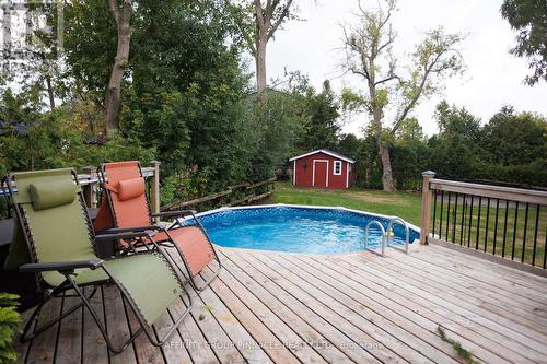 414 Osborne Street, Brock (Beaverton), ON - Outdoor With Above Ground Pool With Deck Patio Veranda With Backyard