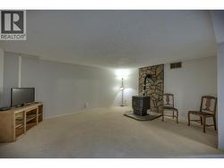 Large Family room with pellet stove on basement level - 