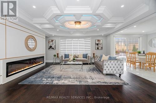 19 Richland Crescent, Brampton, ON - Indoor Photo Showing Living Room With Fireplace