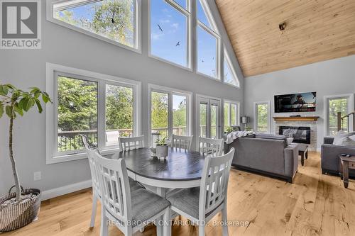 1 Mckowen Road, Mckellar, ON - Indoor Photo Showing Dining Room With Fireplace