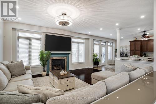 575 Stonehenge Drive, Hamilton, ON - Indoor Photo Showing Living Room With Fireplace