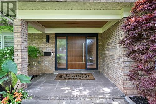 Welcoming Custom Oversized Dako Front Door (2020) - 4240 Dunvegan Road, Burlington, ON - Outdoor With Exterior