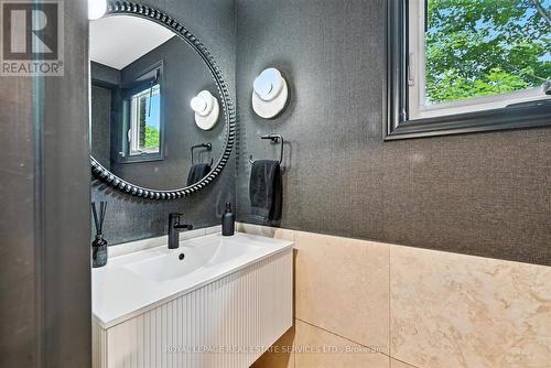 Designer Powder Room - 4240 Dunvegan Road, Burlington, ON - Indoor Photo Showing Bathroom