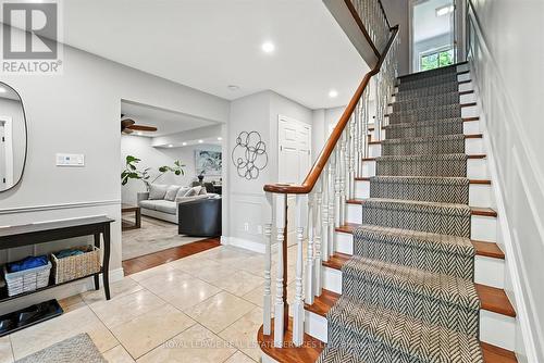 Travertine Tile Floor in Foyer - 4240 Dunvegan Road, Burlington, ON - Indoor Photo Showing Other Room