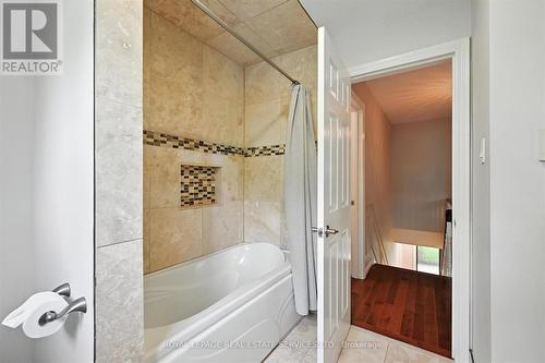 Spa-Inspired Five-Piece Bathroom with Double Sinks - 4240 Dunvegan Road, Burlington, ON - Indoor Photo Showing Bathroom