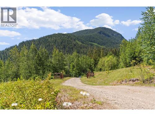 Driveway up to the gate - 1309 Eagle Ridge Road, Lumby, BC - Outdoor With View
