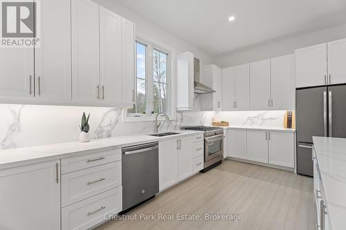 1153 Deer Lake Road, Perry (Emsdale), ON - Indoor Photo Showing Kitchen With Stainless Steel Kitchen With Double Sink With Upgraded Kitchen