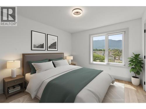 Bedroom is virtually staged - 2345 Patterson Avenue Unit# 102, Armstrong, BC - Indoor Photo Showing Bedroom