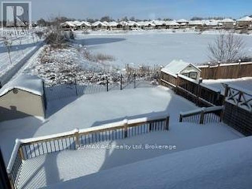 Winter view overlooking backyard - 500 Forman Avenue, Stratford, ON - Outdoor With Body Of Water