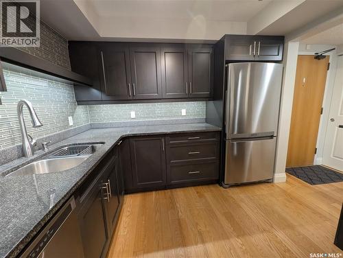 204 921 Main Street, Saskatoon, SK - Indoor Photo Showing Kitchen With Double Sink With Upgraded Kitchen