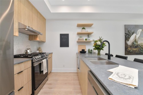 207-1114 Samar Cres, Langford, BC - Indoor Photo Showing Kitchen With Double Sink With Upgraded Kitchen