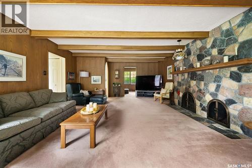 70 Lowry Place, Regina, SK - Indoor Photo Showing Living Room With Fireplace