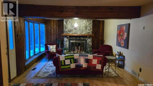 Rural Address, Rose Valley, SK - Indoor With Fireplace