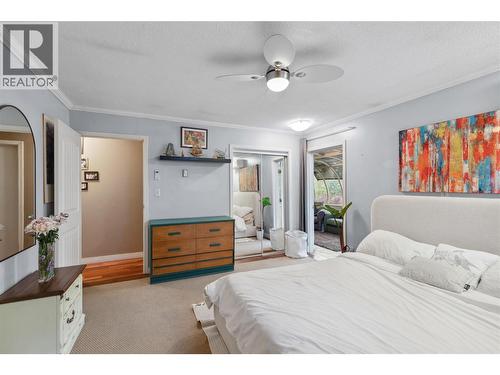 MASTER BEDROOM - Ceiling fan too! - 3404 Alexis Park Drive, Vernon, BC - Indoor Photo Showing Bedroom