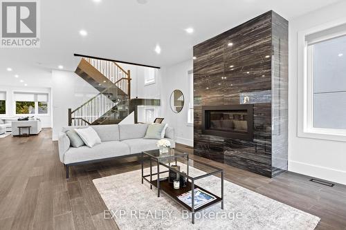 485 Hartleigh Avenue, Ottawa, ON - Indoor Photo Showing Living Room With Fireplace