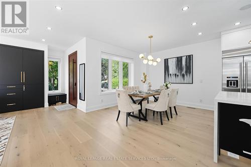 Dining Room with Engineered Hardwood Flooring - 396 River Side Drive, Oakville, ON - Indoor Photo Showing Dining Room