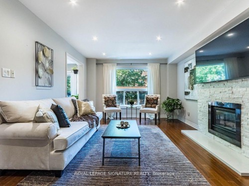 1206 Glenashton Drive, Oakville, ON - Indoor Photo Showing Living Room With Fireplace