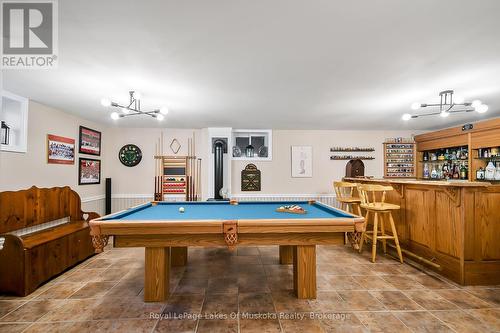 rec room with pool table and fireplace - 2 Leslie Drive W, Bracebridge (Monck (Bracebridge)), ON - Indoor Photo Showing Other Room
