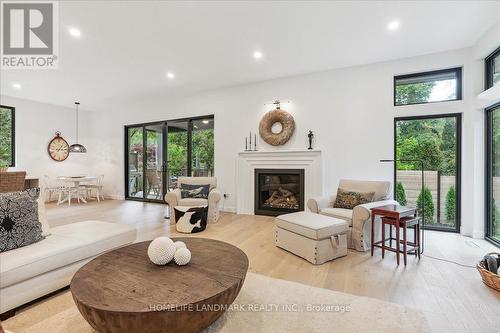 114 Reding Road, Hamilton, ON - Indoor Photo Showing Living Room With Fireplace